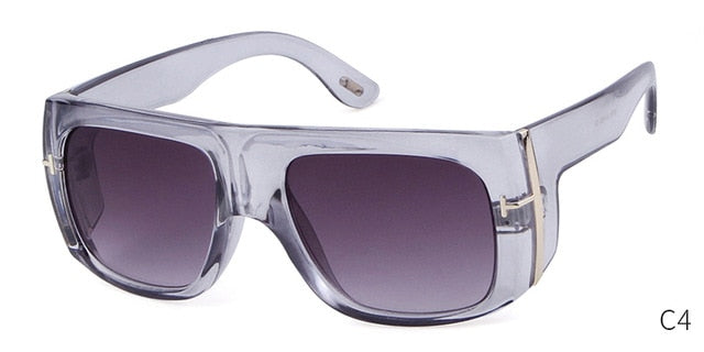 Oversized Futuristic Sunglasses Men Women 2019 Fashion Brand Design Vintage Retro Leopard Frame Flat Top Tom Sun Glasses S062