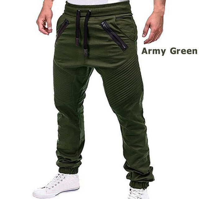 New Casual Solid Pants Full Length Cargo Pants Men Drawstring Joggers Sweatpants Plus Size 4XL Mid Waist Trousers Men Streetwear
