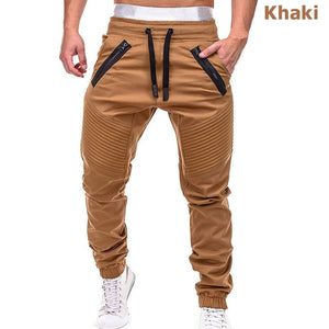 New Casual Solid Pants Full Length Cargo Pants Men Drawstring Joggers Sweatpants Plus Size 4XL Mid Waist Trousers Men Streetwear