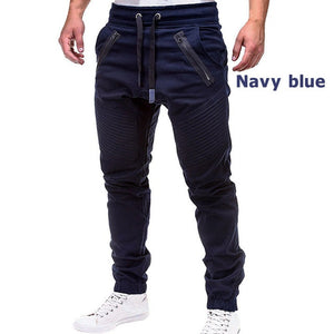 New Casual Solid Pants Full Length Cargo Pants Men Drawstring Joggers Sweatpants Plus Size 4XL Mid Waist Trousers Men Streetwear