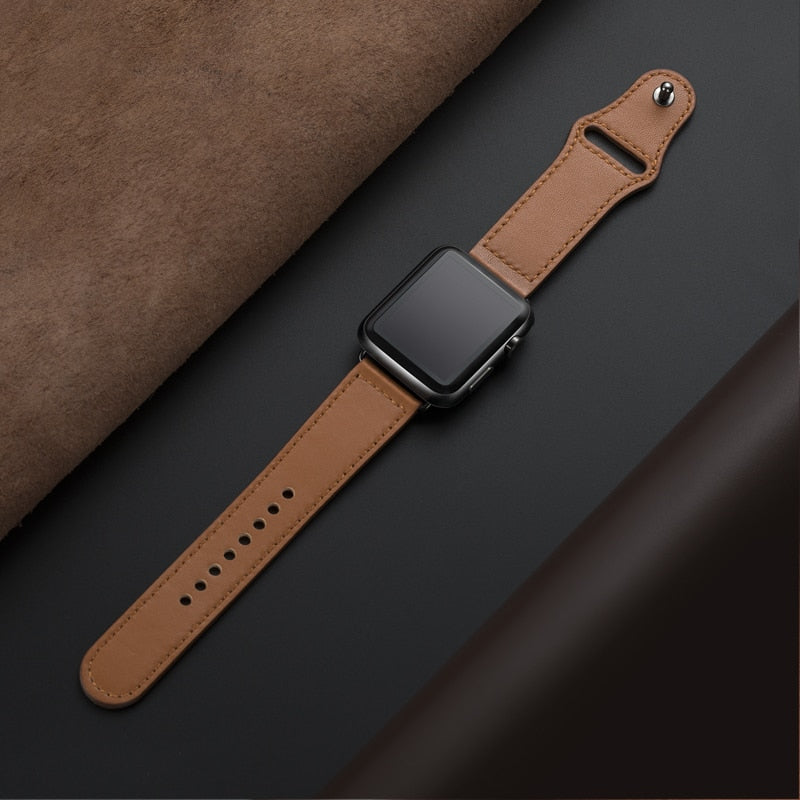 Genuine leather loop strap for apple watch band 44mm 40mm 42mm 38mm iwatch pulseira series 5/4/3/2/1 i watch correa accessories