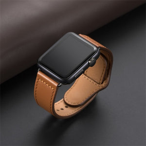Genuine leather loop strap for apple watch band 44mm 40mm 42mm 38mm iwatch pulseira series 5/4/3/2/1 i watch correa accessories