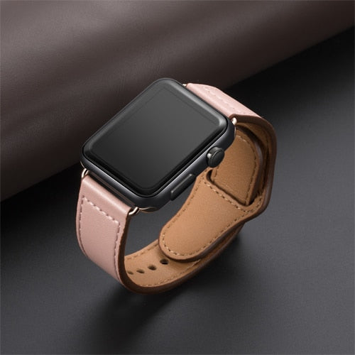 Genuine leather loop strap for apple watch band 44mm 40mm 42mm 38mm iwatch pulseira series 5/4/3/2/1 i watch correa accessories