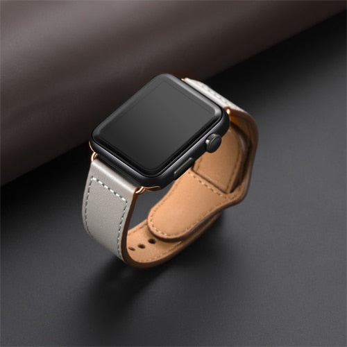 Genuine leather loop strap for apple watch band 44mm 40mm 42mm 38mm iwatch pulseira series 5/4/3/2/1 i watch correa accessories