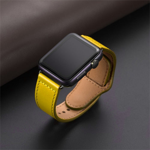 Genuine leather loop strap for apple watch band 44mm 40mm 42mm 38mm iwatch pulseira series 5/4/3/2/1 i watch correa accessories