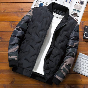 NaranjaSabor Winter Mens Bomber Jacket Warm Windproof Overcoats Male Camouflage Patchwork Fashion Parkas Brand Clothing N633