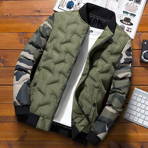 NaranjaSabor Winter Mens Bomber Jacket Warm Windproof Overcoats Male Camouflage Patchwork Fashion Parkas Brand Clothing N633