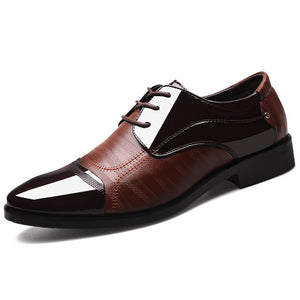 MULUHU Spring Autumn Men Shoes Leather Business Oxford Leather Shoes Office Wedding Lace Up Flat Shoes Plus Size 38-48