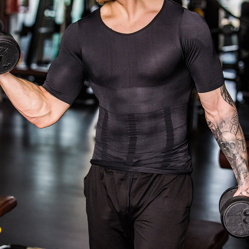 2020 Men Body Shapers Tight Skinny Sleeveless Shirt Fitness Elastic Beauty Abdomen Tank Tops Shape Vests Slimming Boobs Gym Vest