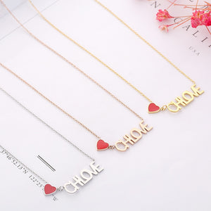 TSHOU189  Love letter titanium steel necklace female clavicle chain pendant jewelry