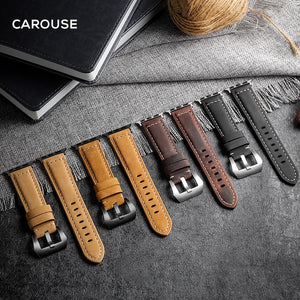 Carouse Handmade Crazy Cowhide Watchband For Apple Watch Band Series 5/4/3/2 42mm 38mm Leather Sports Strap for iWatch 44mm 40mm