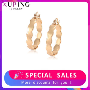 Xuping Luxury Simple Fashion Earrings Temperament Gold Color Plated Jewelry Trendy Hot Sell Gift to Women S231-99776