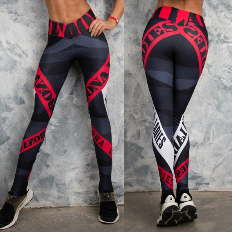 2020 Pants Women's Fitness Leggings Geometric Striped Letter Leggings Fashion Pants Skinny Leggings Ladies Clothing