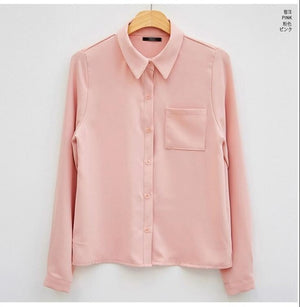 Black Shirt Female Long Sleeve Korean Edition Spring New Relaxed Loose Fitting Student Chiffon Shirt Office Lady Basic Shirt