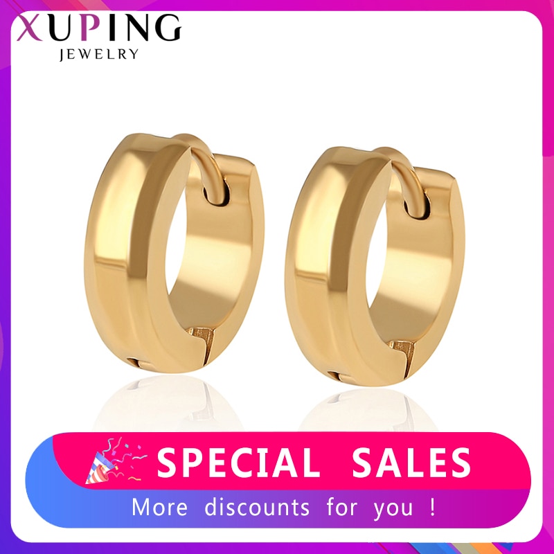 Xuping Fashion Hoop Earrings for Ladies Stainless Steel Jewelry Charms Simple Elegant Party Family Birthday Gifts S192-98291