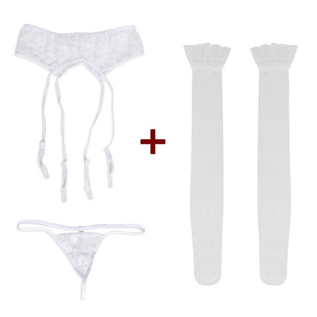 Summer Fashion Sexy Women Lace Babydoll Belt Stockings Underwear Nightwear Thin Solid Garter 2018 New HOT