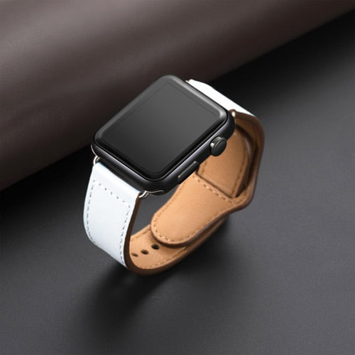 Genuine leather loop strap for apple watch band 44mm 40mm 42mm 38mm iwatch pulseira series 5/4/3/2/1 i watch correa accessories