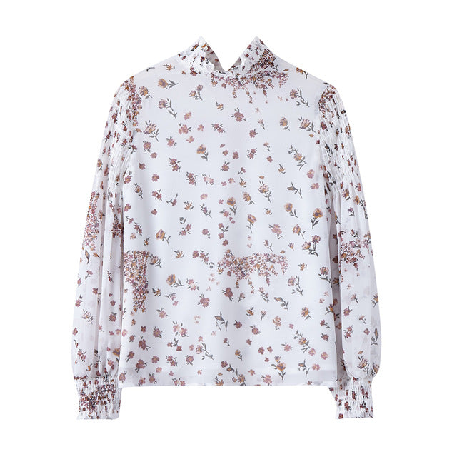 Metersbonwe Women Floral Printing Blouses 2019 New Fashion Loose Sweet Girls Student Official Blouse Shirt Casual Tops
