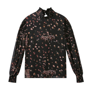 Metersbonwe Women Floral Printing Blouses 2019 New Fashion Loose Sweet Girls Student Official Blouse Shirt Casual Tops