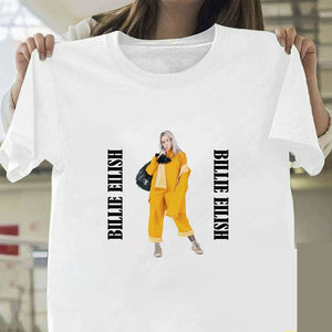 Billie Eilish T Shirt Harajuku  Fans White Cotton Men Camiseta Mujer Hot Selling Man Aesthetic Top Tee Plus Size Streetwear Cool