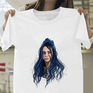 Billie Eilish T Shirt Harajuku  Fans White Cotton Men Camiseta Mujer Hot Selling Man Aesthetic Top Tee Plus Size Streetwear Cool