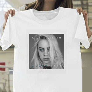 Billie Eilish T Shirt Harajuku  Fans White Cotton Men Camiseta Mujer Hot Selling Man Aesthetic Top Tee Plus Size Streetwear Cool