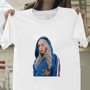 Billie Eilish T Shirt Harajuku  Fans White Cotton Men Camiseta Mujer Hot Selling Man Aesthetic Top Tee Plus Size Streetwear Cool
