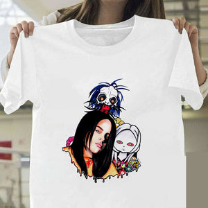 Billie Eilish T Shirt Harajuku  Fans White Cotton Men Camiseta Mujer Hot Selling Man Aesthetic Top Tee Plus Size Streetwear Cool