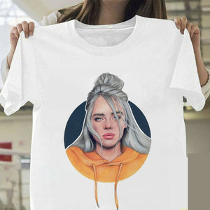 Billie Eilish T Shirt Harajuku  Fans White Cotton Men Camiseta Mujer Hot Selling Man Aesthetic Top Tee Plus Size Streetwear Cool