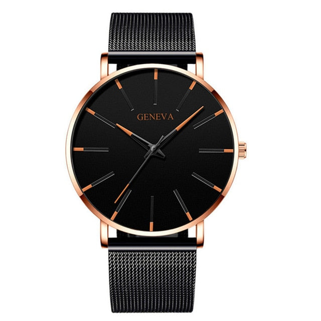 2020 Minimalist Men's Fashion Ultra Thin Watches Simple Men Business Stainless Steel Mesh Belt Quartz Watch Relogio Masculino