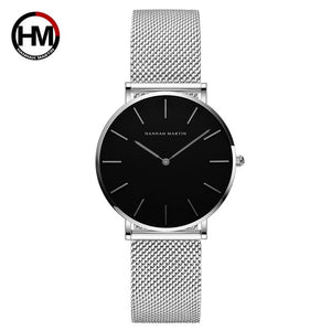 Japon Mouvement À Quartz de Haute Qualité 36mm hannah Martin Femmes En Acier Inoxydable Maille Rose Or Dames Imperméables Montre Dropshipping