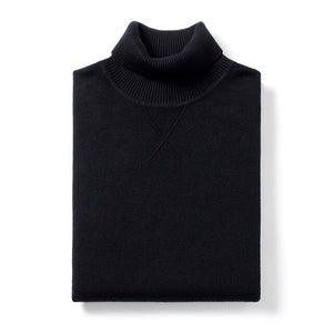 KUEGOU 2020 Spring Plain Black Turtleneck Sweater Men Pullover Casual Jumper For Male Brand Knitted Korean Style Clothes 89002