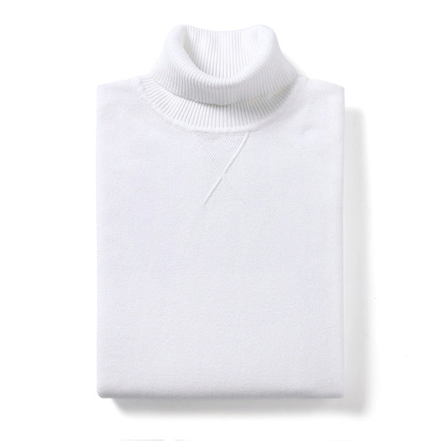 KUEGOU 2020 Spring Plain Black Turtleneck Sweater Men Pullover Casual Jumper For Male Brand Knitted Korean Style Clothes 89002