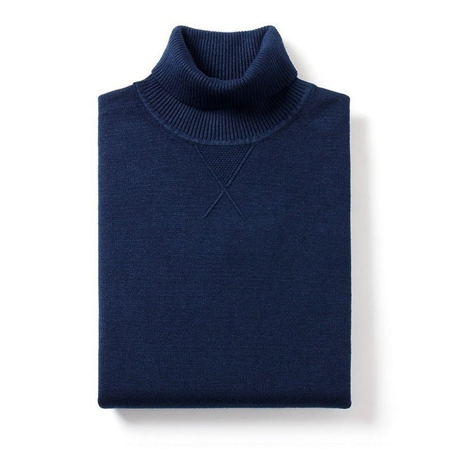 KUEGOU 2020 Spring Plain Black Turtleneck Sweater Men Pullover Casual Jumper For Male Brand Knitted Korean Style Clothes 89002