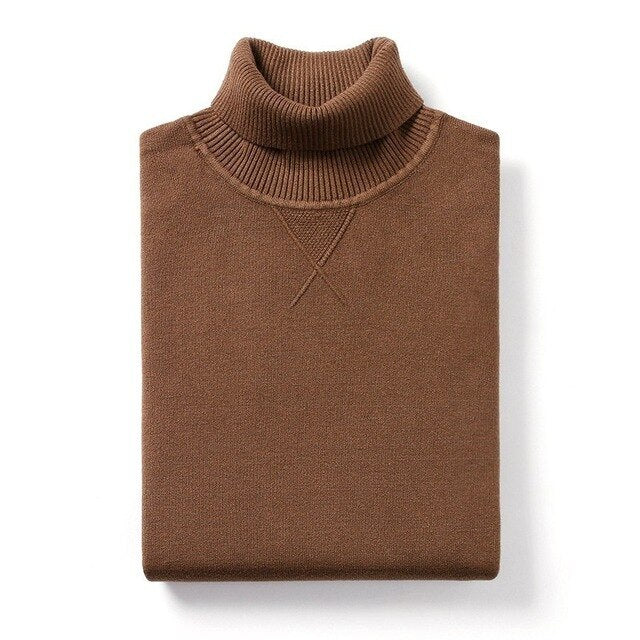 KUEGOU 2020 Spring Plain Black Turtleneck Sweater Men Pullover Casual Jumper For Male Brand Knitted Korean Style Clothes 89002