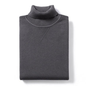 KUEGOU 2020 Spring Plain Black Turtleneck Sweater Men Pullover Casual Jumper For Male Brand Knitted Korean Style Clothes 89002