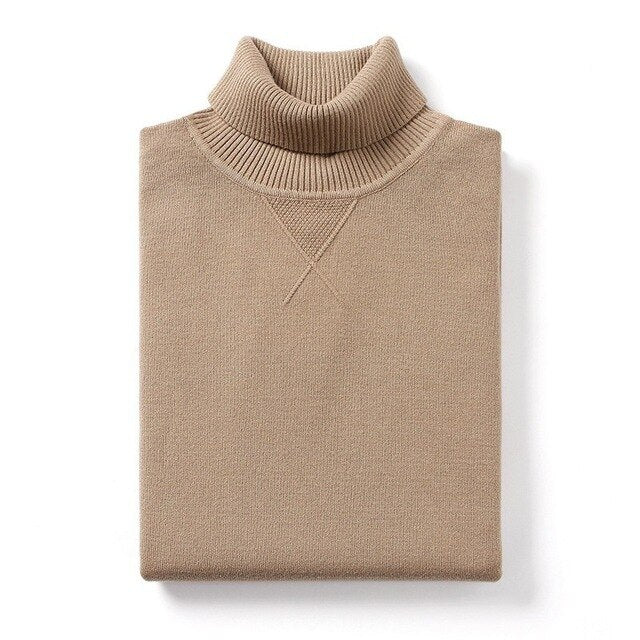 KUEGOU 2020 Spring Plain Black Turtleneck Sweater Men Pullover Casual Jumper For Male Brand Knitted Korean Style Clothes 89002
