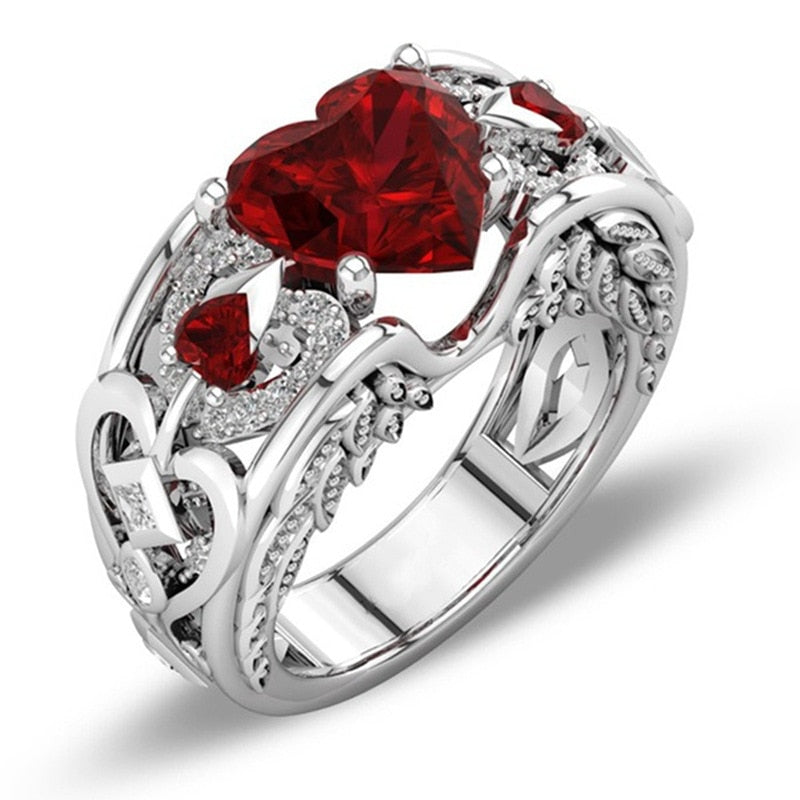 Breloque multicolore 925 argent Sterling princesse coeur Zircon bagues de fiançailles pour les femmes Anel cristaux autrichiens bijoux Top qualité