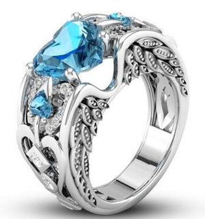 Breloque multicolore 925 argent Sterling princesse coeur Zircon bagues de fiançailles pour les femmes Anel cristaux autrichiens bijoux Top qualité