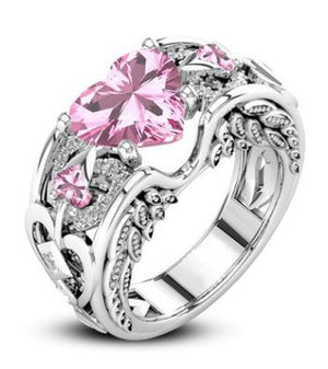 Breloque multicolore 925 argent Sterling princesse coeur Zircon bagues de fiançailles pour les femmes Anel cristaux autrichiens bijoux Top qualité