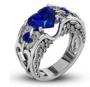Breloque multicolore 925 argent Sterling princesse coeur Zircon bagues de fiançailles pour les femmes Anel cristaux autrichiens bijoux Top qualité