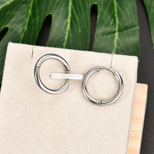 Fashion Women Men Punk Gothic Stainless Steel Simple Round Stud Earrings Lover 3 Colors 3 Size Earring Jewelry