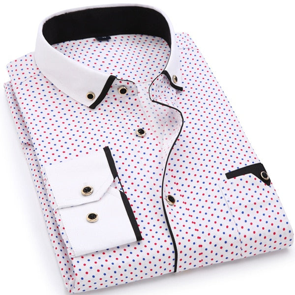 Camisa de manga larga con estampado de moda para hombres, estilo ajustado 8XL