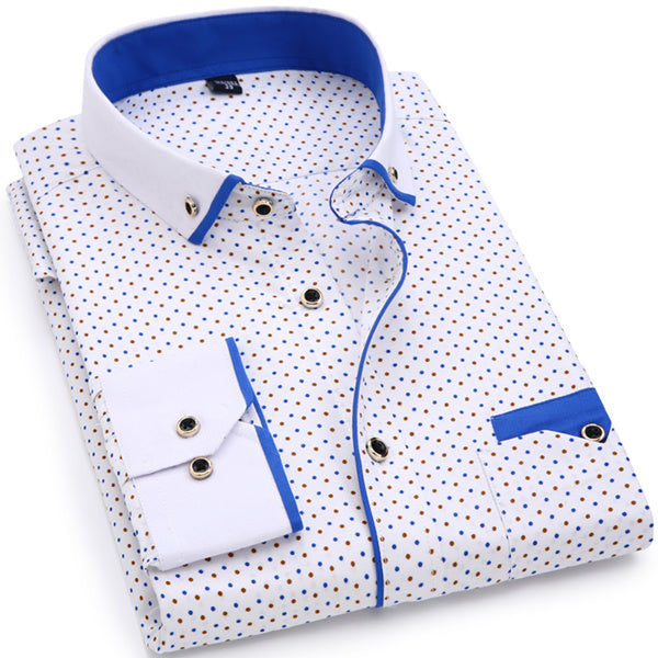 Camisa de manga larga con estampado de moda para hombres, estilo ajustado 8XL