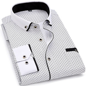 Camisa de manga larga con estampado de moda para hombres, estilo ajustado 8XL