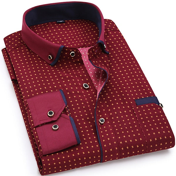 Camisa de manga larga con estampado de moda para hombres, estilo ajustado 8XL