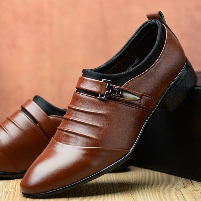 New Autumn Oxfords Leather Men's Shoes Casual Dress Shoes Men Lace Up Breathable Formal Office for Man Big Size 38-48 Flats