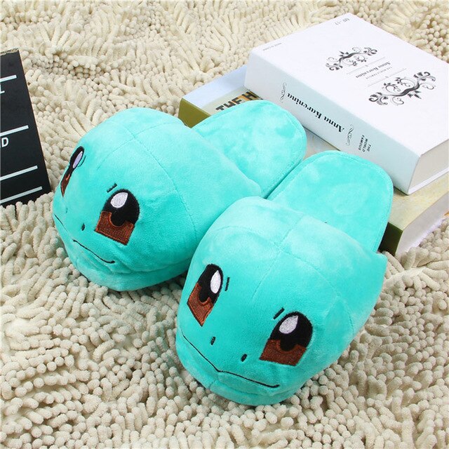Winter Warm Cartoon Women Slippers Animal Monster Plush Thick Bottom Package Foot Shoes Home Office Cotton Men Slippers NSE7356