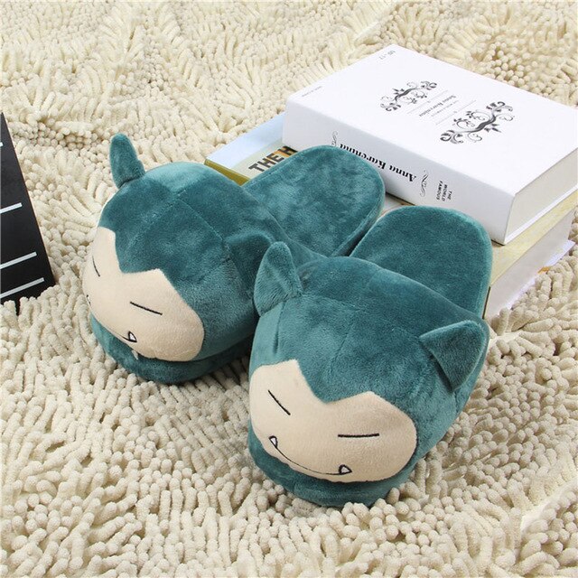 Winter Warm Cartoon Women Slippers Animal Monster Plush Thick Bottom Package Foot Shoes Home Office Cotton Men Slippers NSE7356