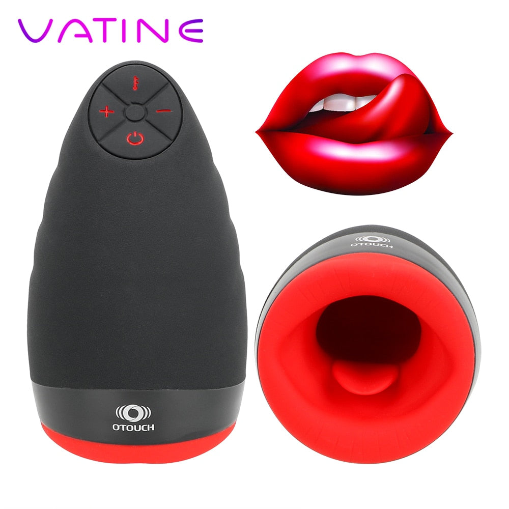 VATINE 6 Models Vibrator Blowjob Masturbation Cup Heating Oral Sex Cup Erotic Silicone Sex Toys for Men Male Masturbation